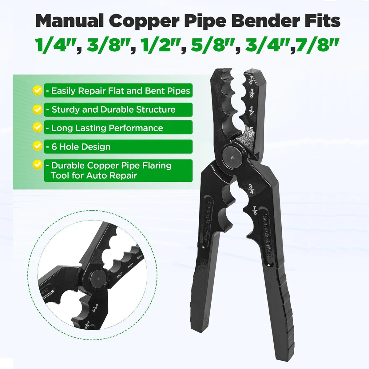 6-Position Tube Repair Pliers for Copper and Aluminum Pipes