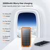 Solar-Powered 20,000mAh Wireless Power Bank with LED Flashlight