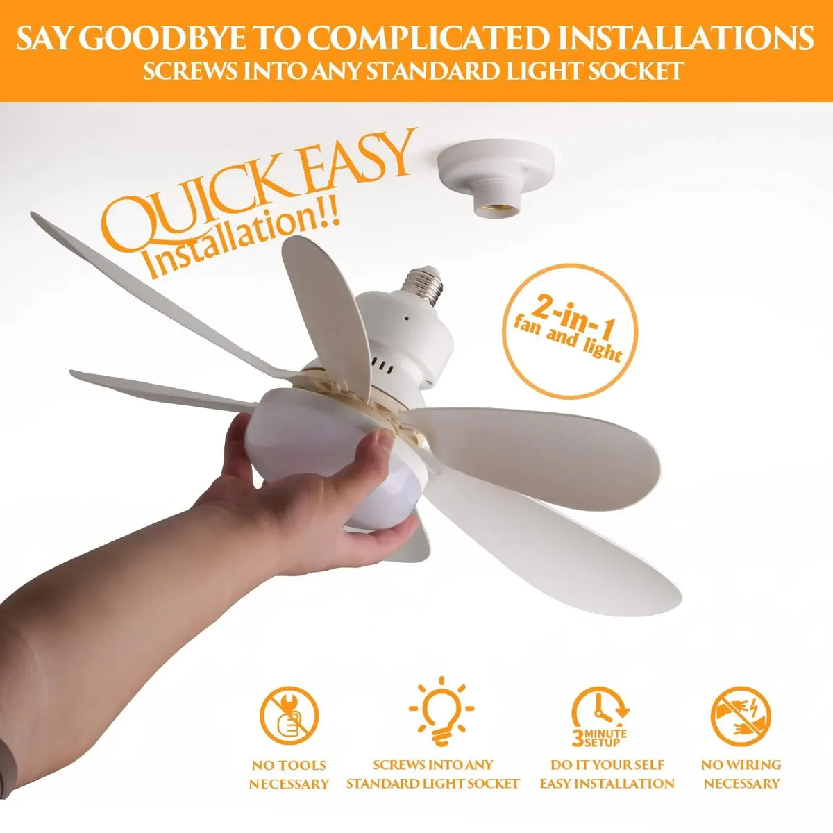 Ventilateur de plafond LED moderne avec télécommande et lumière