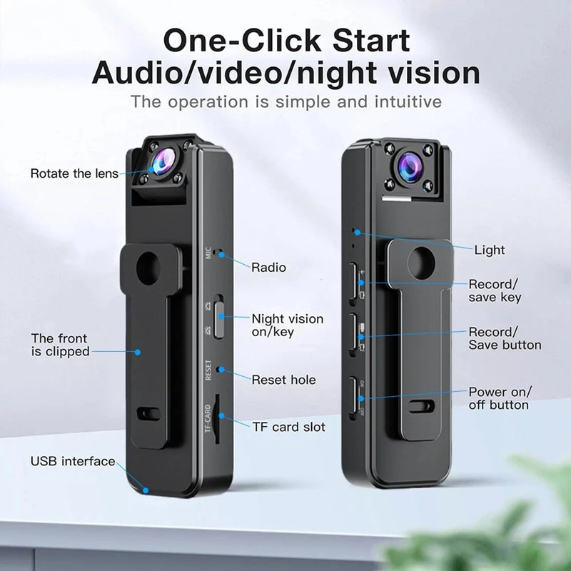 Compact Wearable Body Camera with Night Vision
