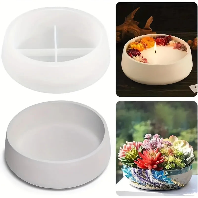 Flexible Silicone Round Bowl Mold for Resin, Plaster & Candle Making