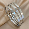 Glossy Gold-Plated Stainless Steel Bangle Bracelets
