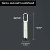Stainless steel small two grids round pill capsule with a hanging hole and keychain loop