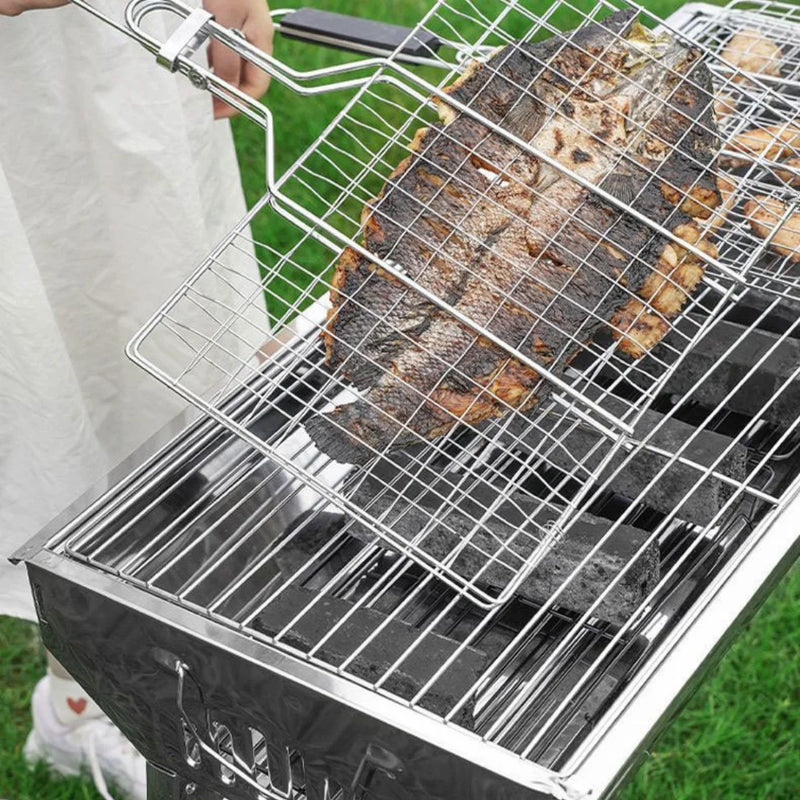 Cesta de Parrilla Plegable Grande con Mango Extraíble