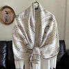 Large Color-Block Cotton-Linen Feel Scarf & Shawl