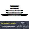 Set of five colorful protective strips for car door sills, including front door, back door, and car trunk.