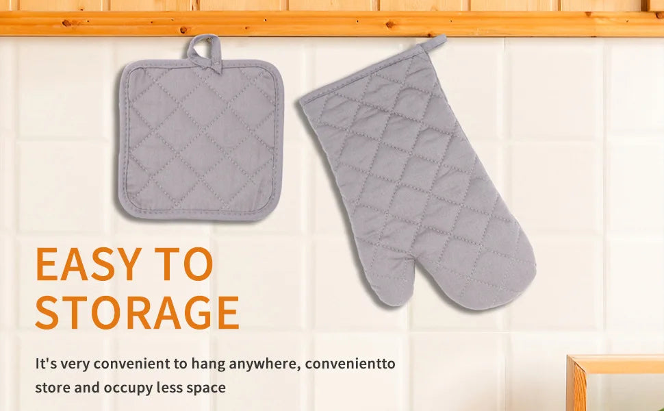 Heat Resistant Kitchen Gloves – 4-Piece Set for Baking, Grilling & Cooking