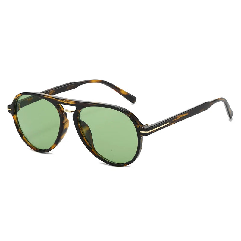 Retro Double-Beam Pilot Sunglasses