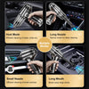 Four views of a cordless handheld vacuum cleaner with multiple nozzles for deep cleaning
