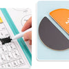 A magnetic wooden fraction learning book showing various fractions and a corresponding orange and dark gray fraction piece.
