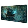 Fantasy Card Playmat with Rabbit Archer & Raccoon Design