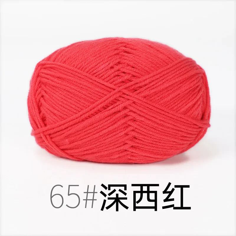 4-Ply Soft Cotton Blend Yarn for Knitting and Crochet