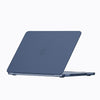 A dark blue durable PVC laptop case for a MacBook Neo computer.