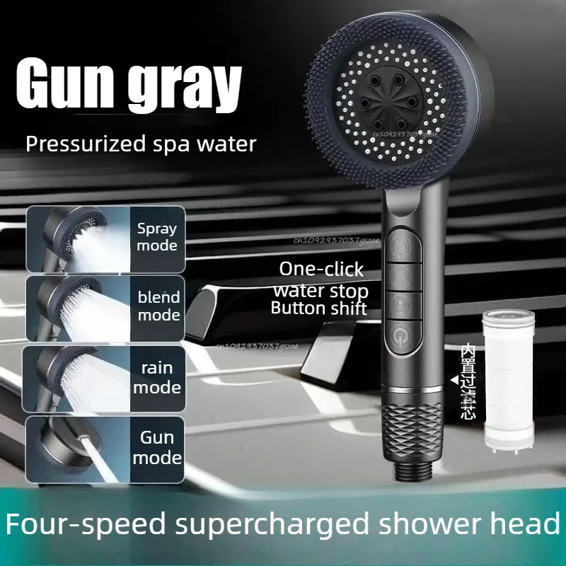 4-Mode Handheld Shower Head with Eco Filter