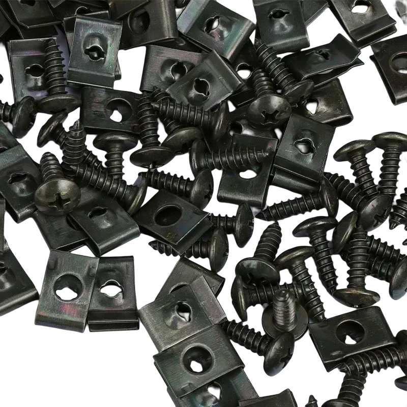 Self-Tapping U-Type Clip Fasteners with Screws for Vehicles
