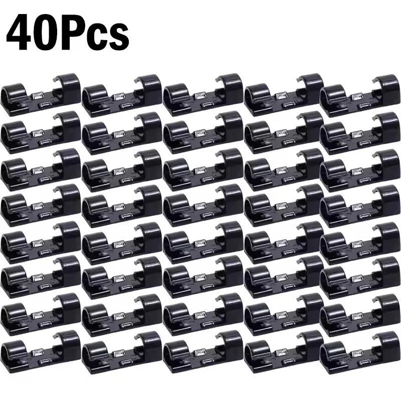 40 pieces of self-adhesive cable clips for wire management