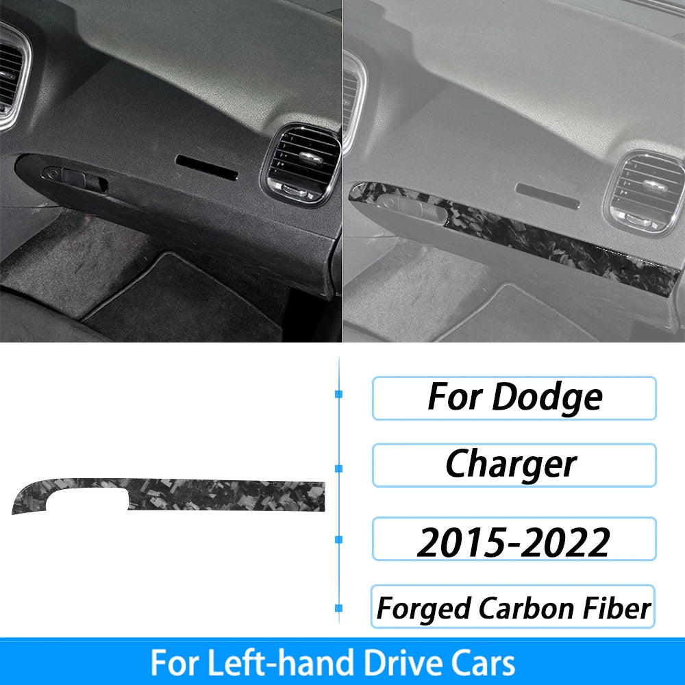 Compteur de vitesse et garniture de ventilation en fibre de carbone pour une Dodge Charger à conduite à gauche
