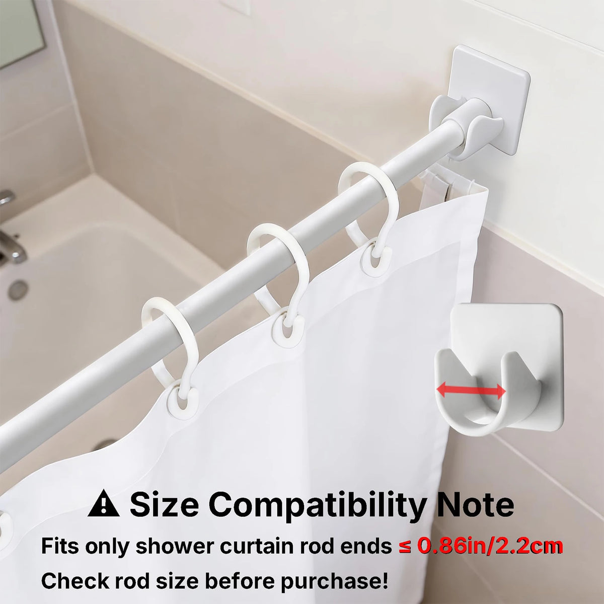 Self-Adhesive Curtain Rod Clamp Hooks – Punch-Free Wall Hanging Holders