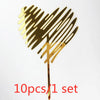 Gold Acrylic Happy Birthday Cake Toppers (Set of 10)