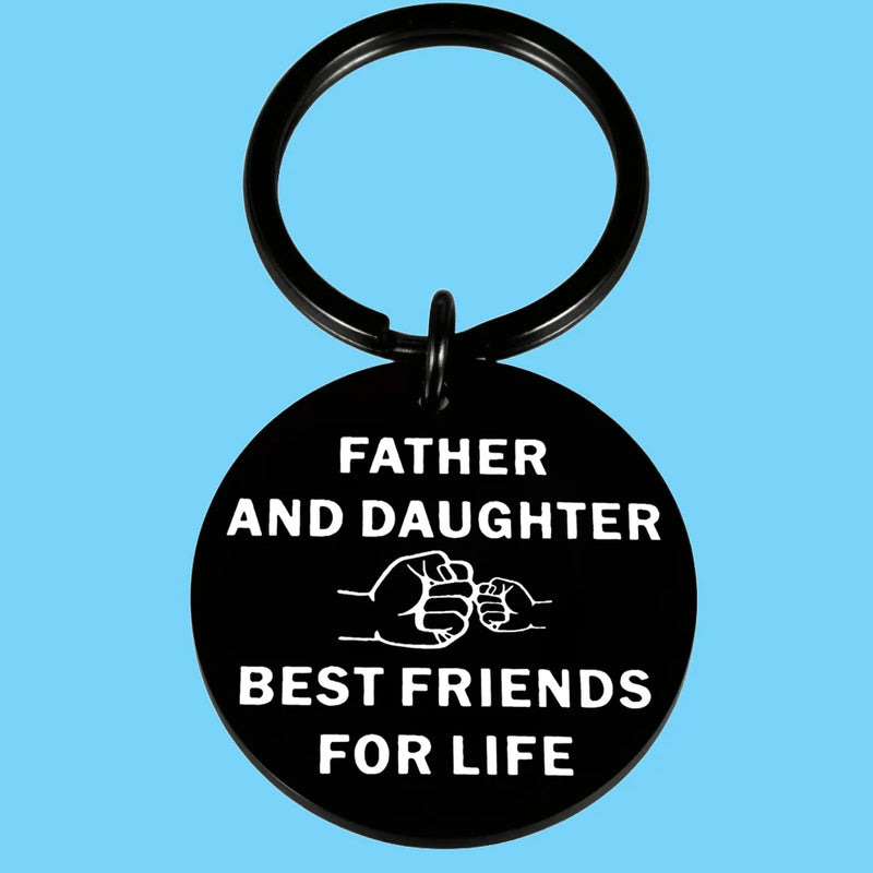 Heartfelt Dad Keychain - Unique Birthday & Christmas Gift for Father from Daughter,Father Best Friends For Life Message,Love