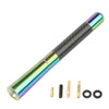 A universal carbon fiber short radio antenna with metallic tips and mounting screws.