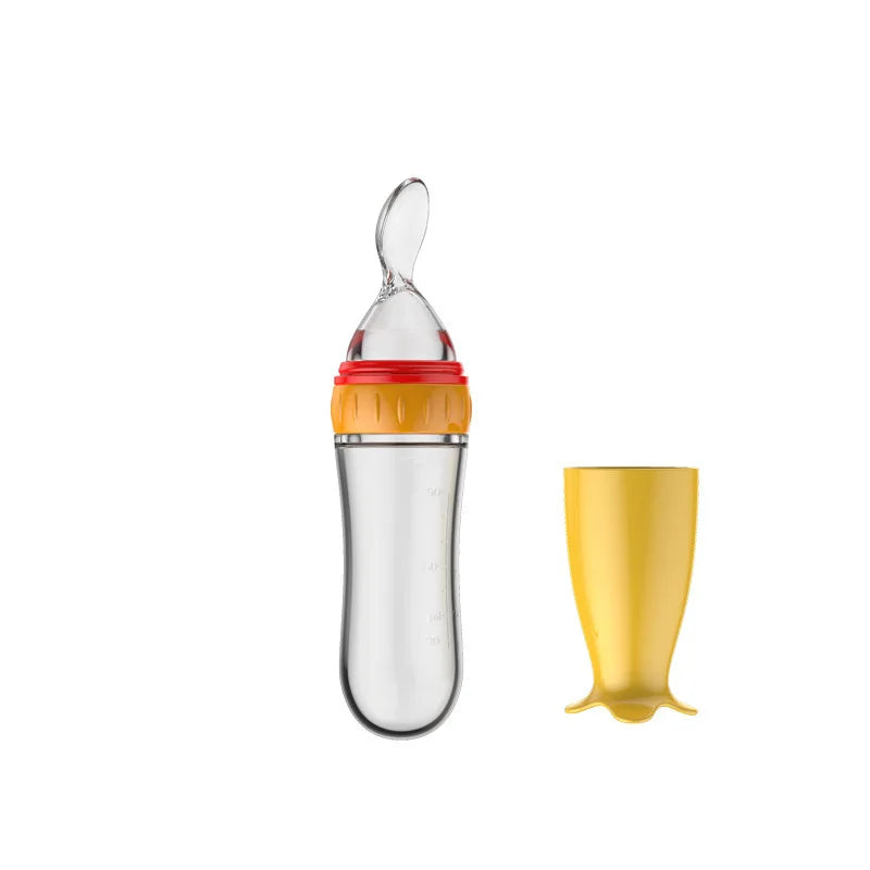 Silicone Baby Food Feeder Spoon with Suction Cup