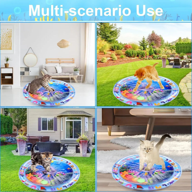 Ocean-Themed Inflatable Water Play Mat for Pets
