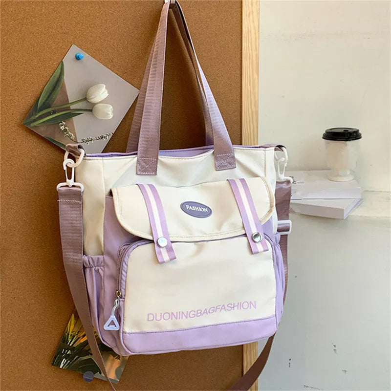 Everyday Nylon Tote Bag with Crossbody Strap