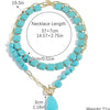 Boho Gold Turquoise Pendant Necklace