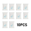 Ten individually wrapped white disposable toilet seat covers for travel and public restrooms