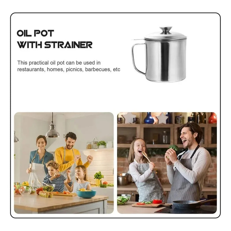 Kitchen Grease Strainer & Storage Jar