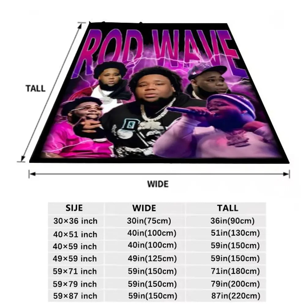 Vibrant Gradient Fleece Throw Blanket with Artistic Portraits