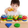 Montessori Wooden Shape Sorting Stacking Toy for Toddlers