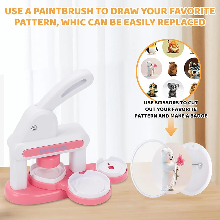 3-in-1 DIY Button Maker and Badge Press Kit