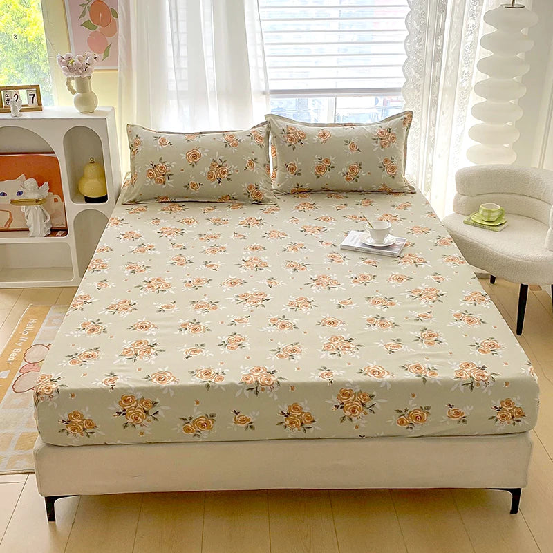 Botanical Floral Fitted Sheet – Soft Polyester Bedding for Everyday Comfort