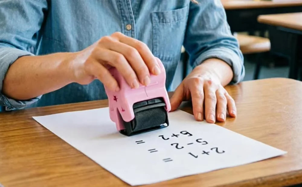 4-in-1 Math Roller Stamp Set – Addition, Subtraction, Multiplication & Division Practice