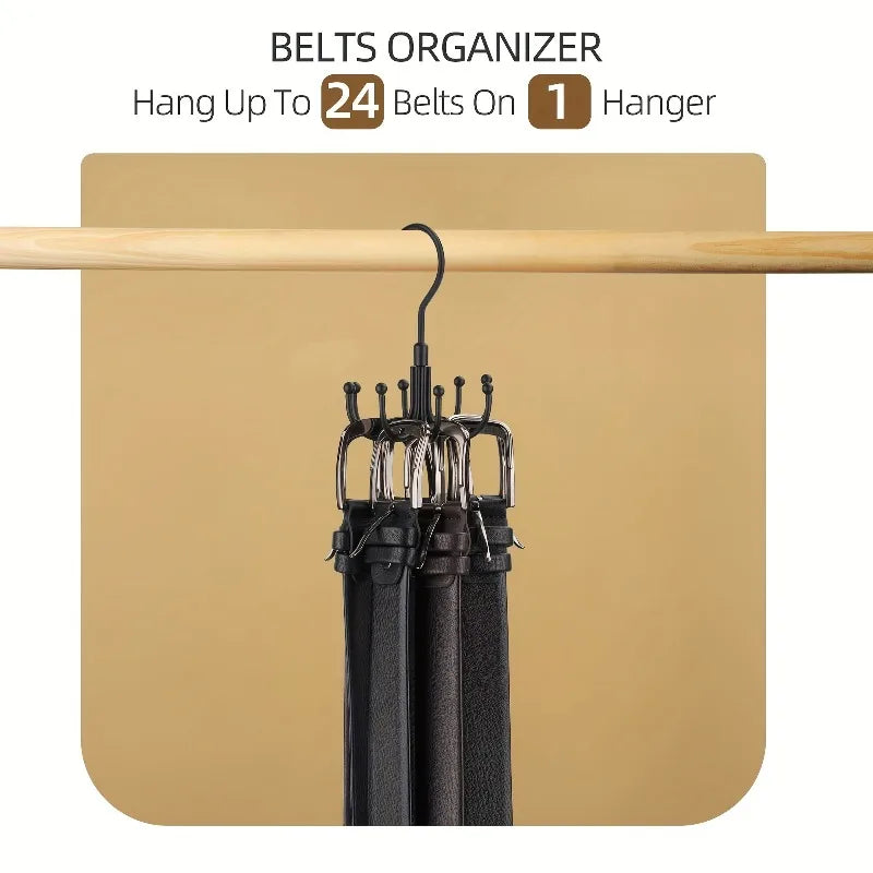 Rotatable Stainless Steel Belt Organizer Hanger