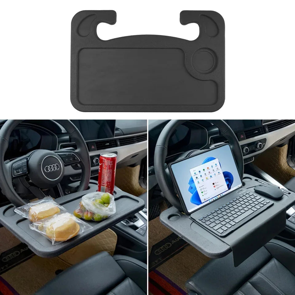 Portable Car Desk Mount for Steering Wheel - Laptop & Dining Tray