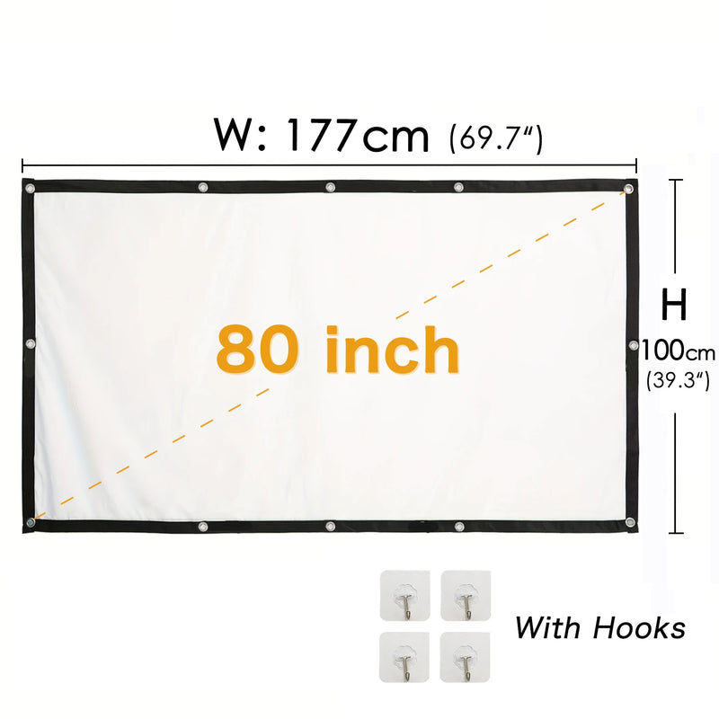 Pantalla de Proyector Plegable y Portátil - Antirreflejos 16:9