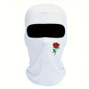 White floral balaclava face mask with a black eye opening