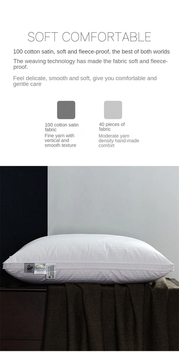 Premium Goose Down Pillow with Ergonomic Neck Support