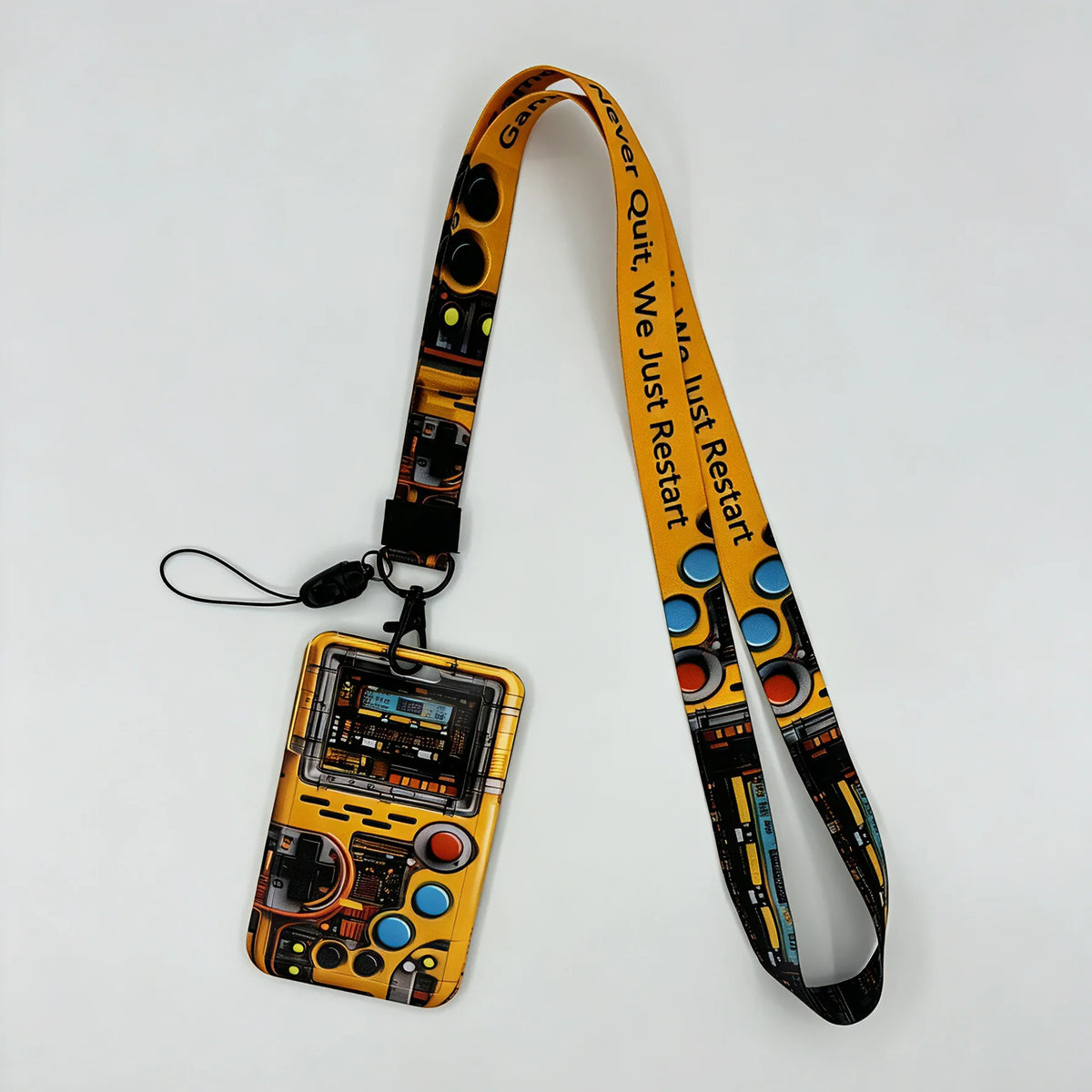 Retro Tape Design Lanyard with Card Holder