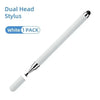 Ein weißer Dual-Head-Stift zeigt diagonal vor weißem Hintergrund.