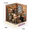 DIY Wooden Dollhouse Miniature Coffee Shop Model Kit