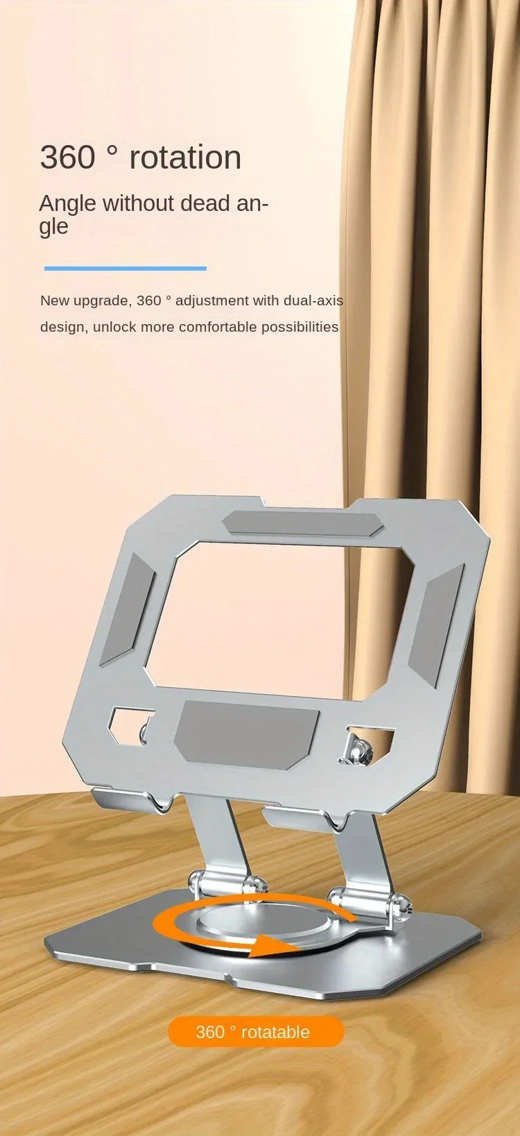 360° Rotating Aluminum Tablet Stand for 4.7-12" Devices