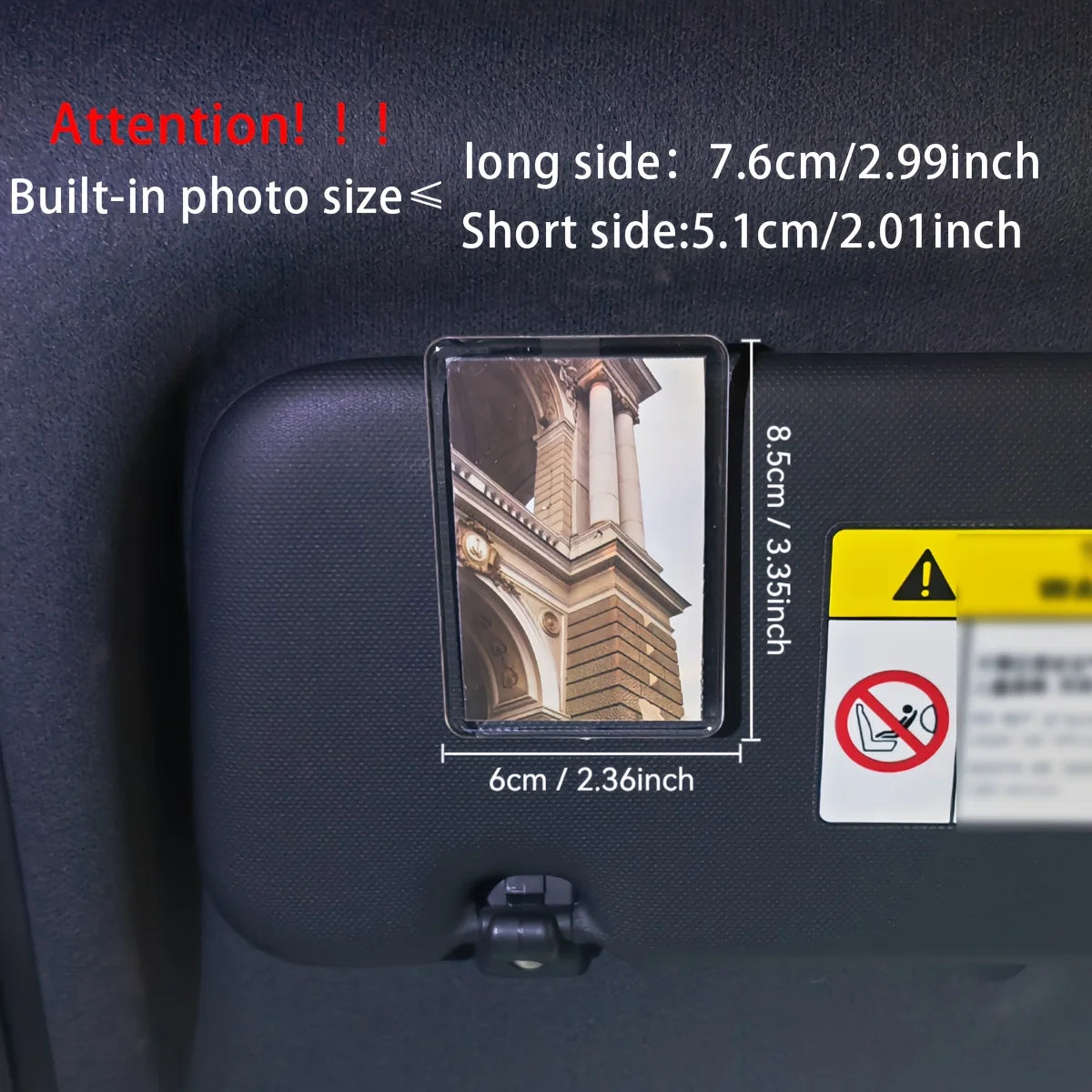Personalized Car Sun Visor Photo Clip – Acrylic Picture Frame for Auto Interior
