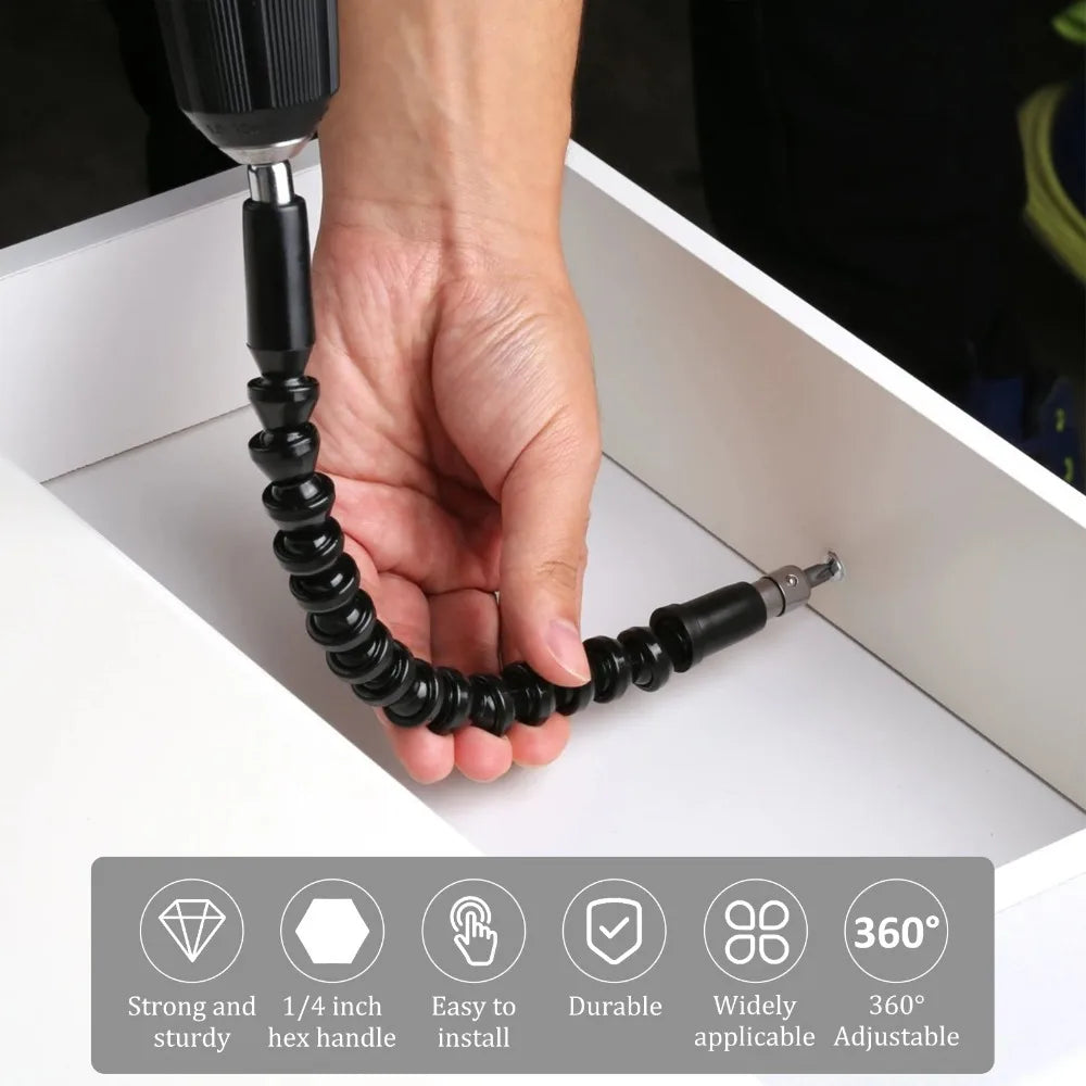 Flexible Drill Bit Extension & Right Angle Adapter Kit