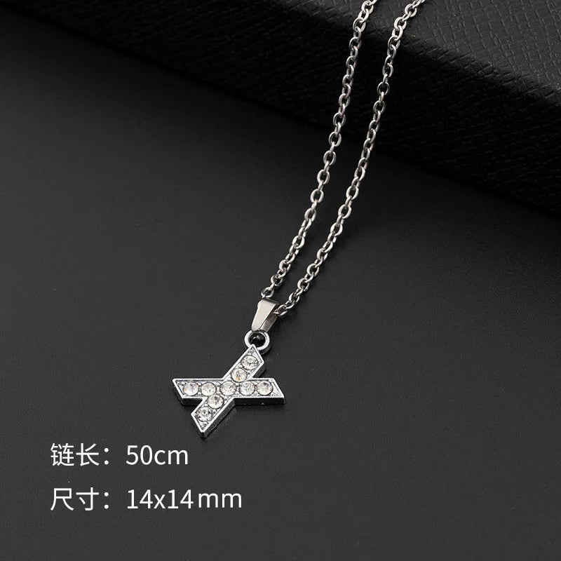 Initial Letter Pendant Necklace with Stainless Steel Chain
