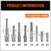 Impact Driver Socket Adapter Set with Hex Shank Extension