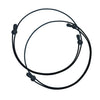 A black adjustable tuck band product featuring two separate elastic bands.